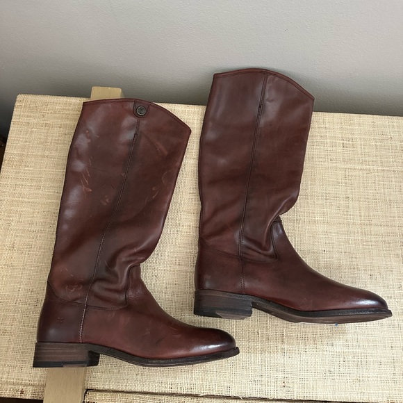 Frye Dark Brown Leather Boots - Picture 3 of 8